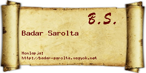 Badar Sarolta névjegykártya