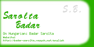 sarolta badar business card